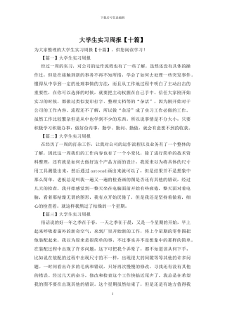 大学生实习周报