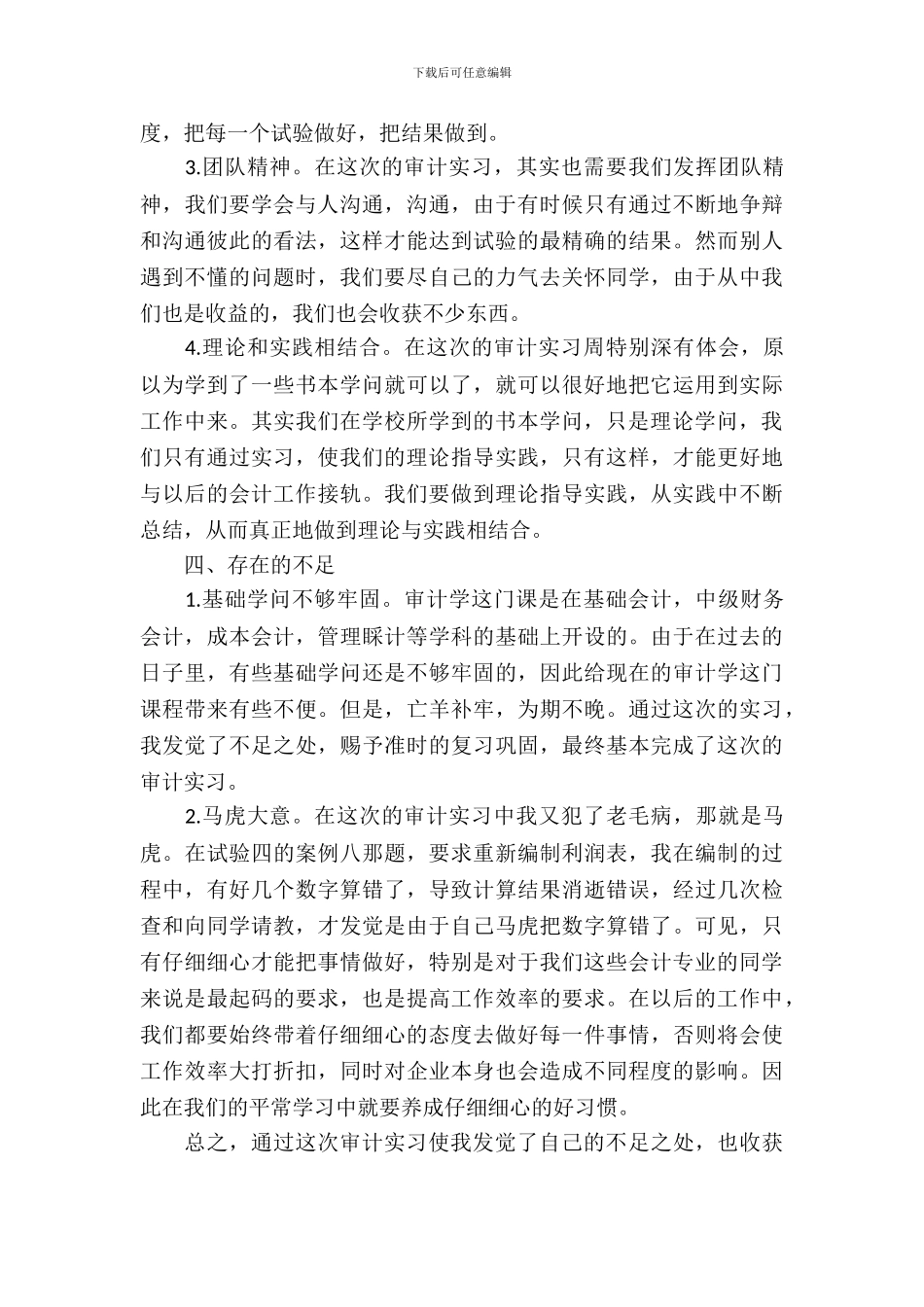 大学生审计实习报告范文_第3页