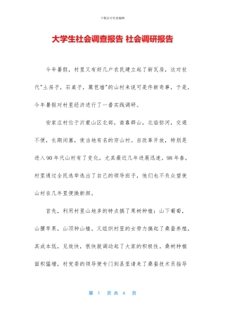 大学生社会调查报告