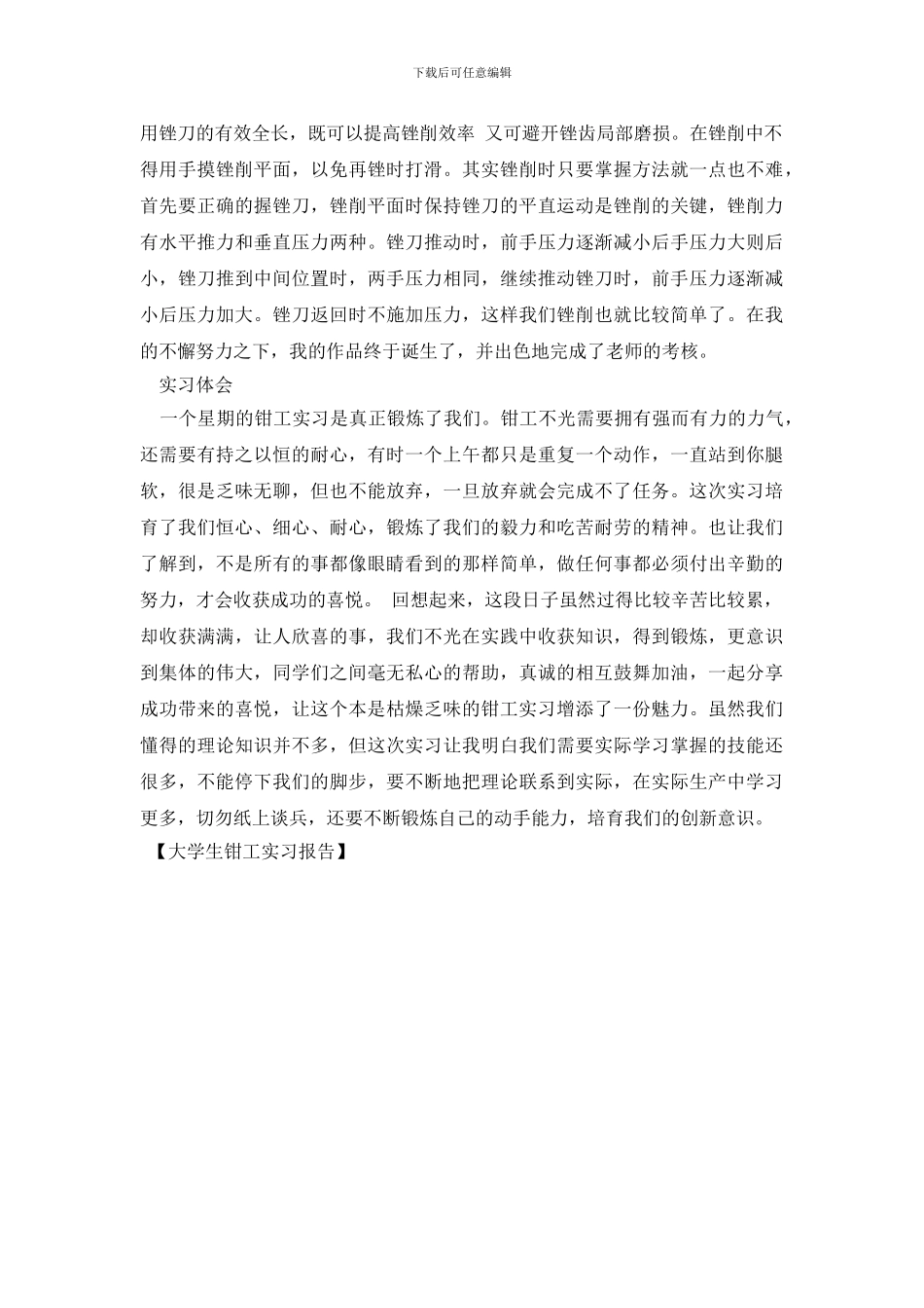 大学生钳工实习报告_第2页