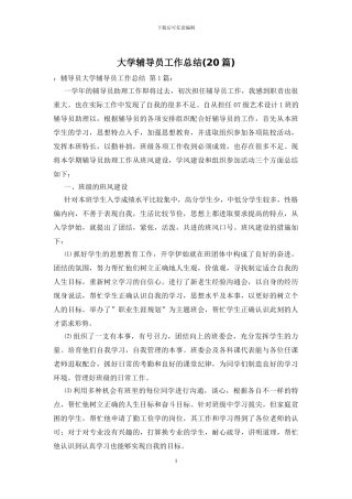 大学辅导员工作总结