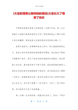 大宝长大了懂事了开心