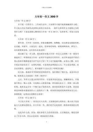 大年初一作文300字