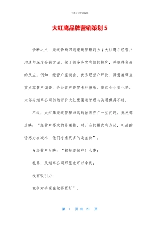 大红鹰品牌营销策划5