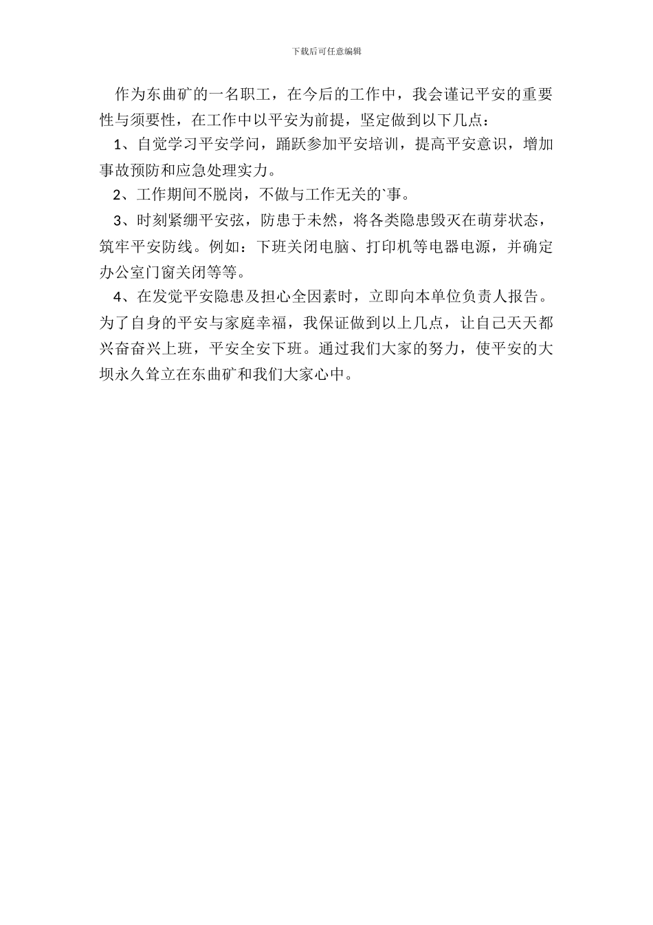 大黄山煤矿安全的保证书_第3页