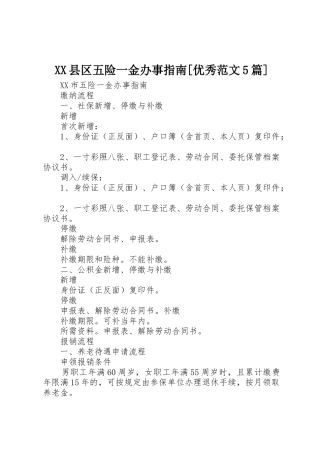 XX县区五险一金办事指南[优秀范文5篇]_1