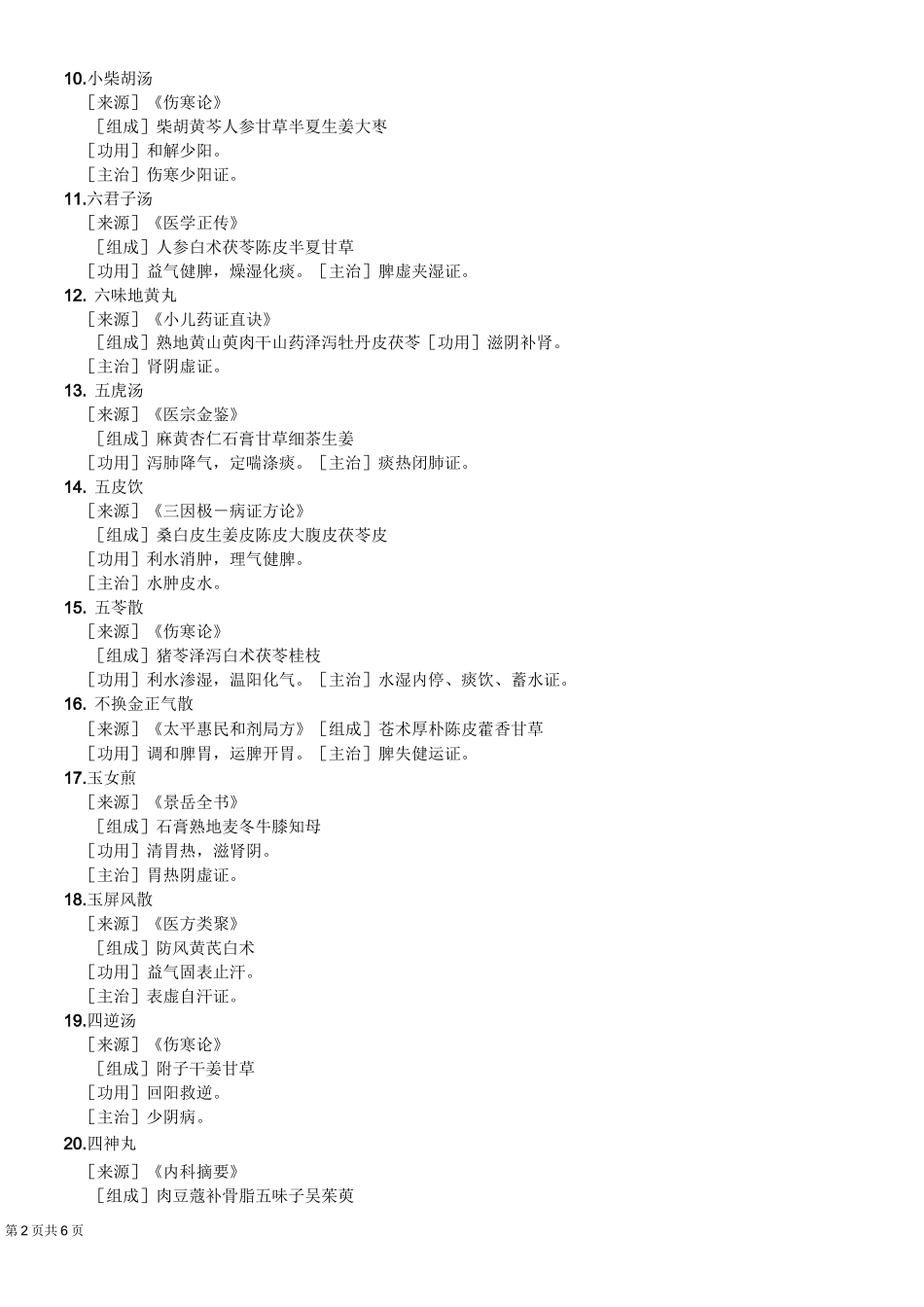 儿科常用方剂50首方剂_第2页