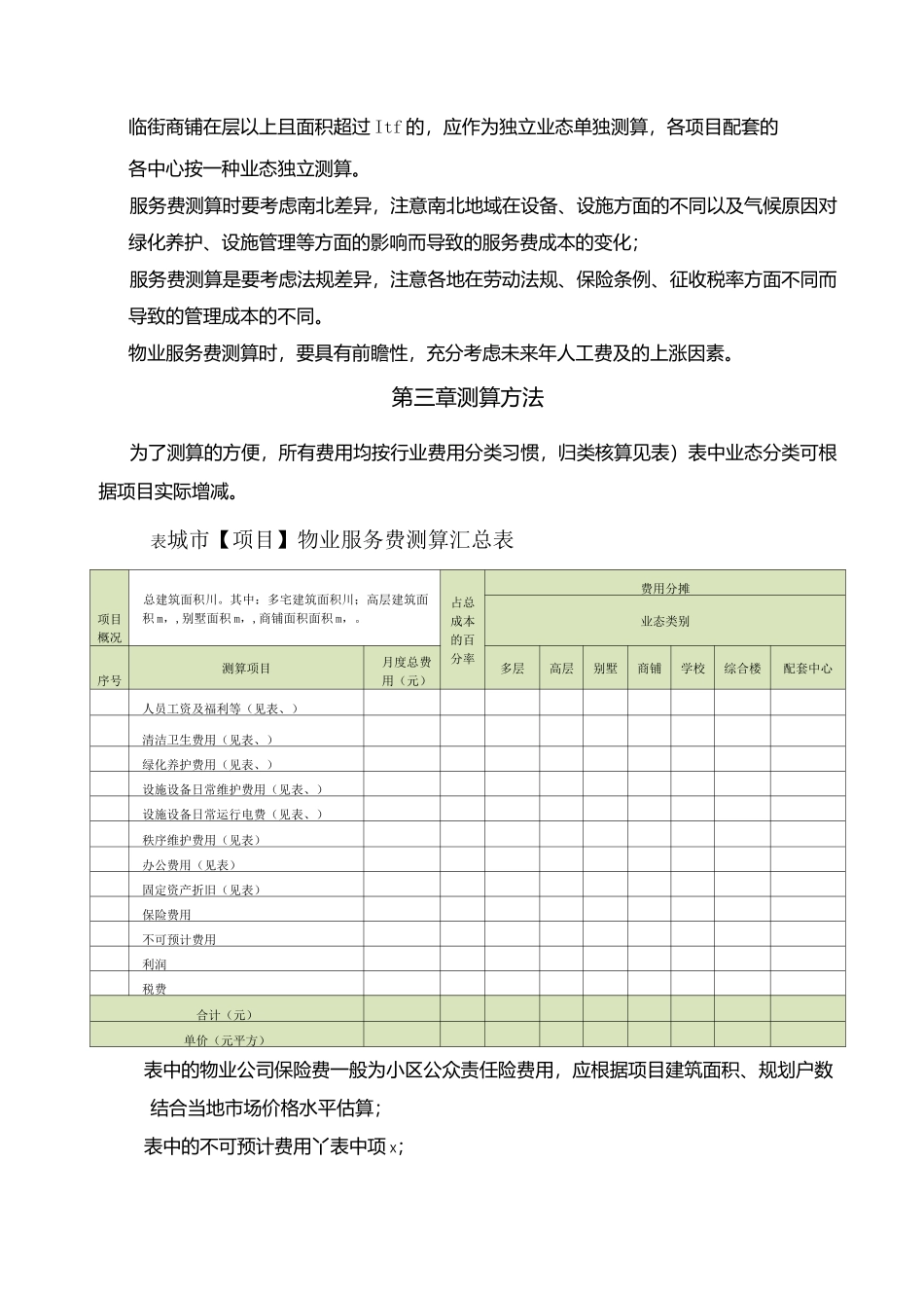 物业费管理费测算指引书_第2页