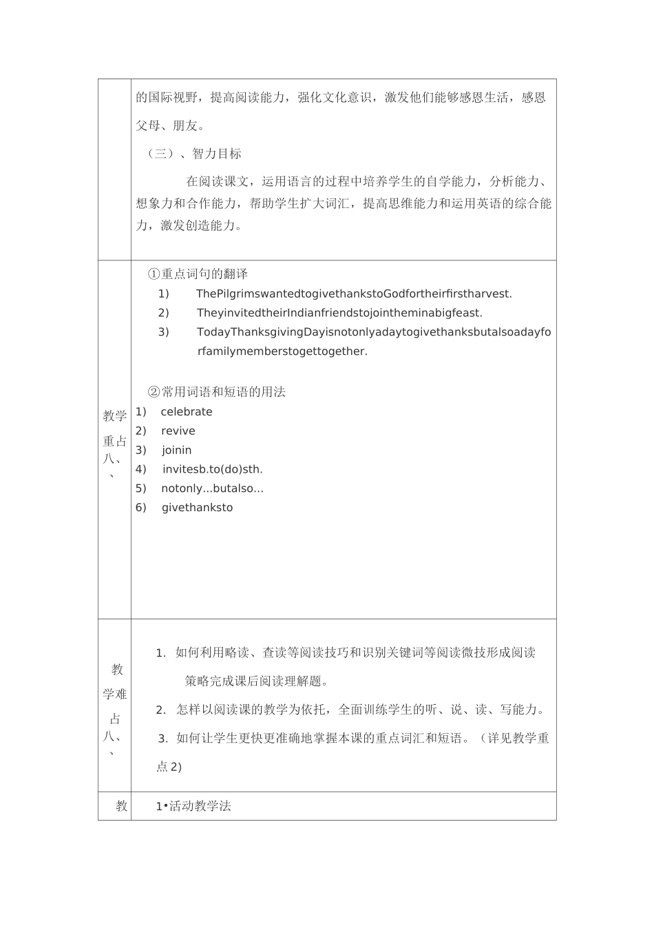 中职英语教学设计教案_第2页