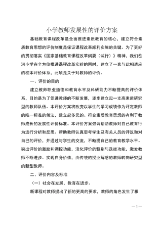 小学教师发展性的评价方案