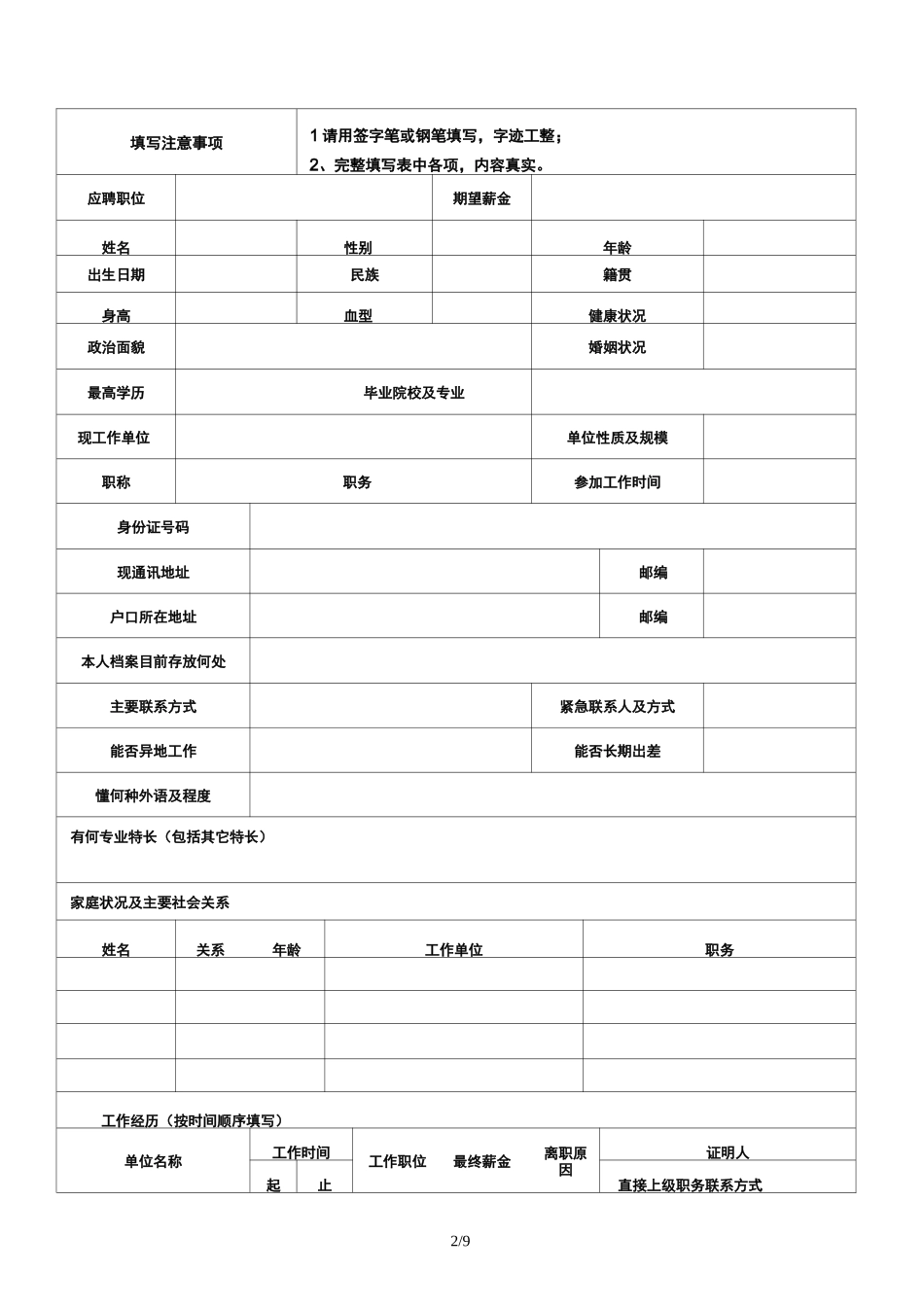 人员招聘需求申请表_第2页