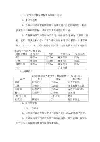 空气采样极早期报警系统施工方法