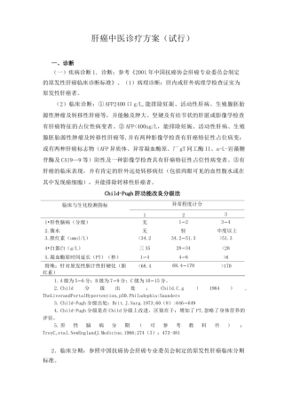 肝癌中医诊疗方案