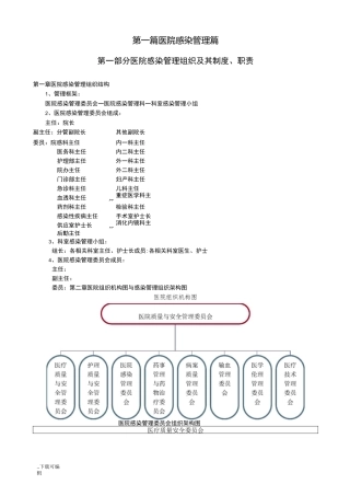 医院感染管理组织和制度、职责