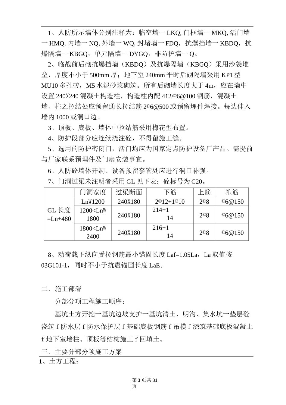 地下室人防工程施工方案_第3页