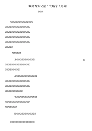 教师专业化成长之路个人总结