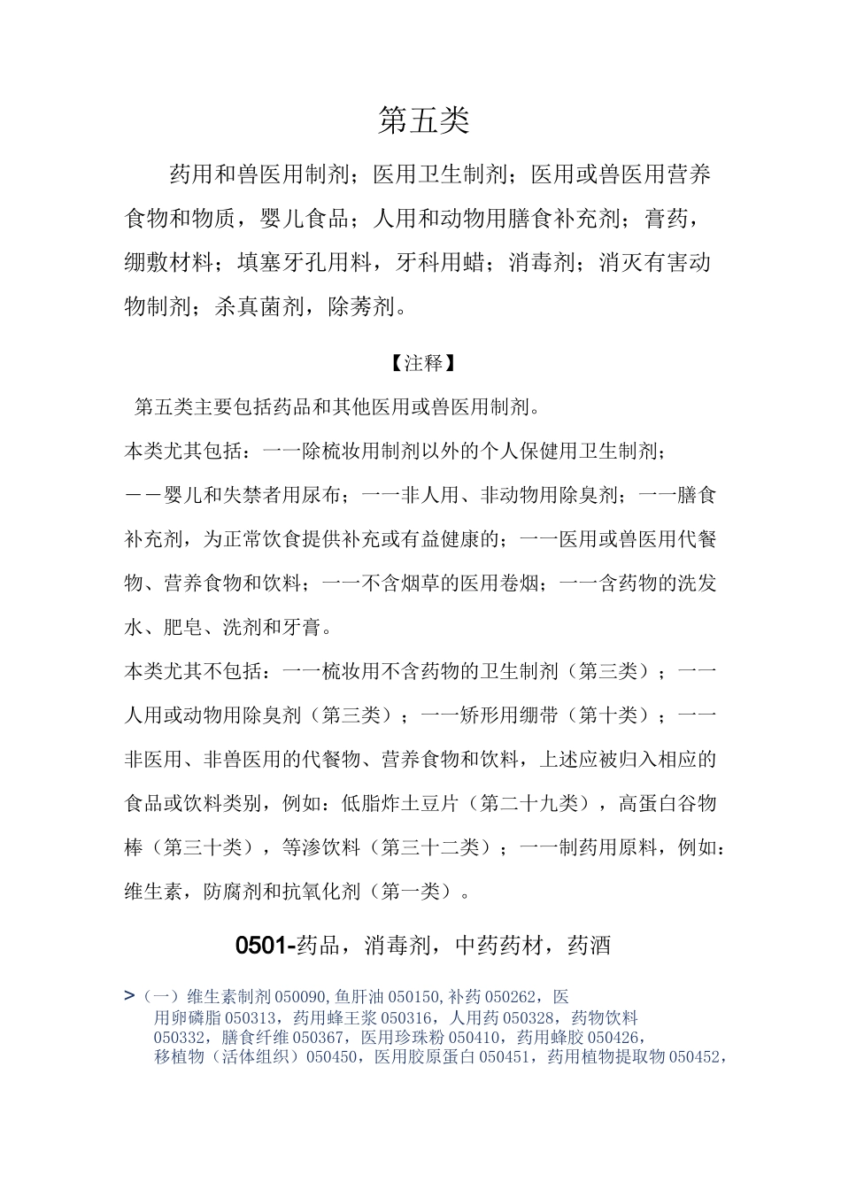 商标分类第5类_第1页