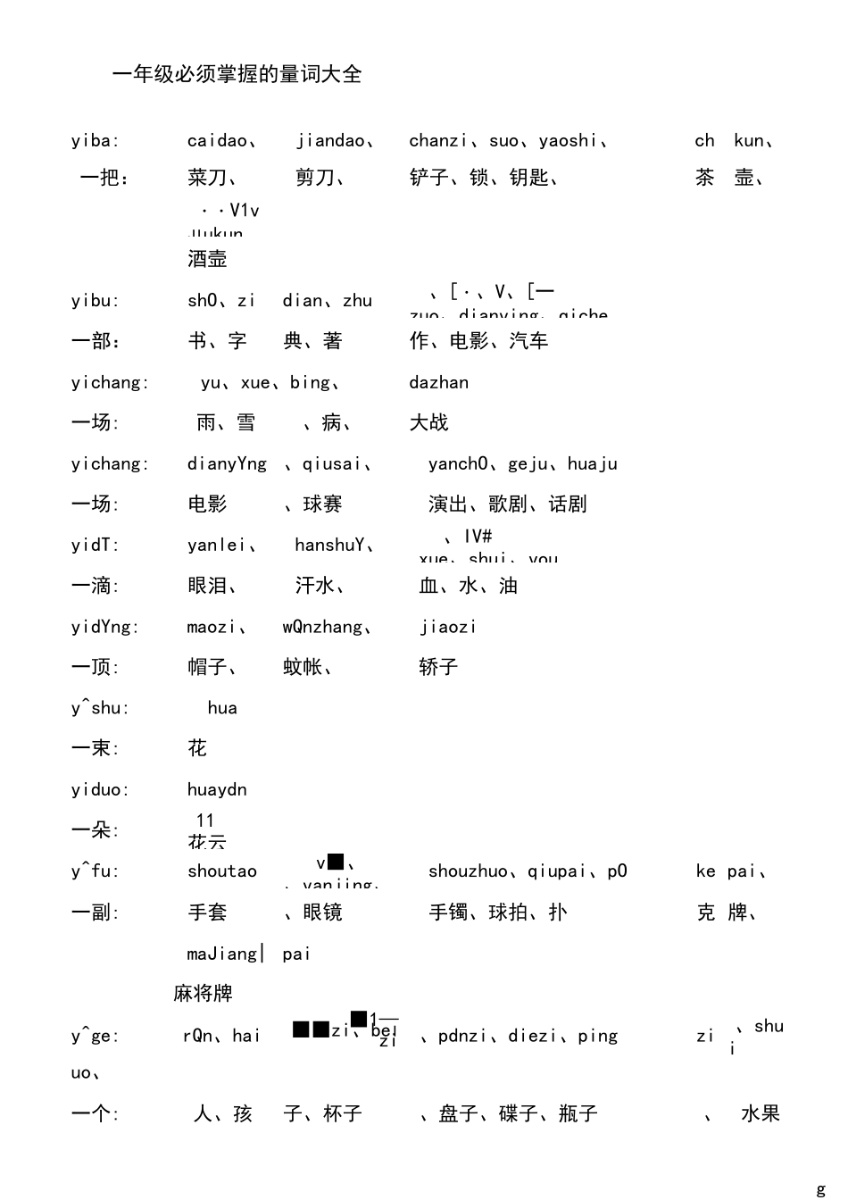 一年级量词及注音_第2页