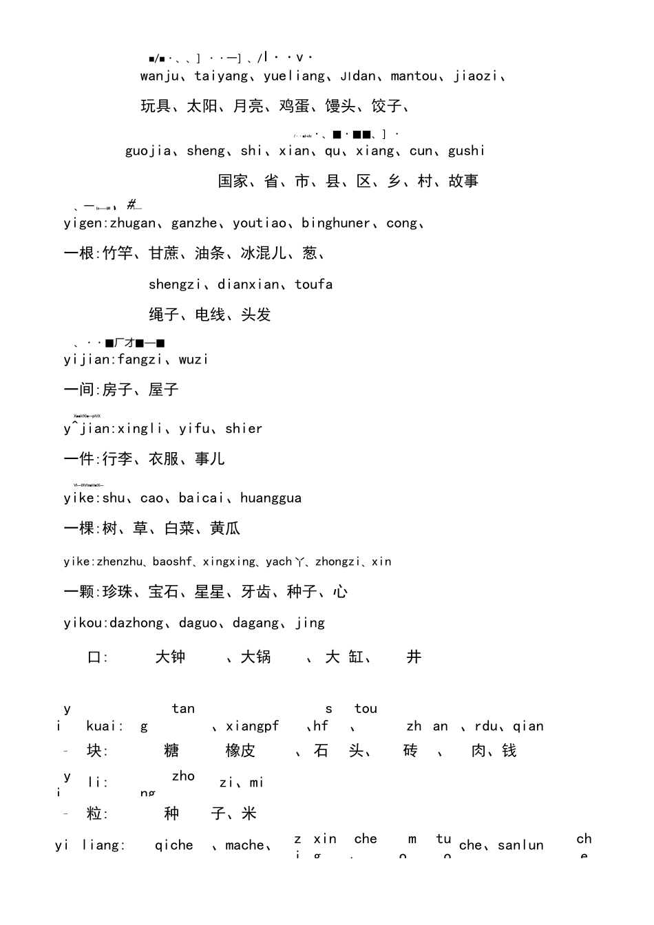一年级量词及注音_第3页