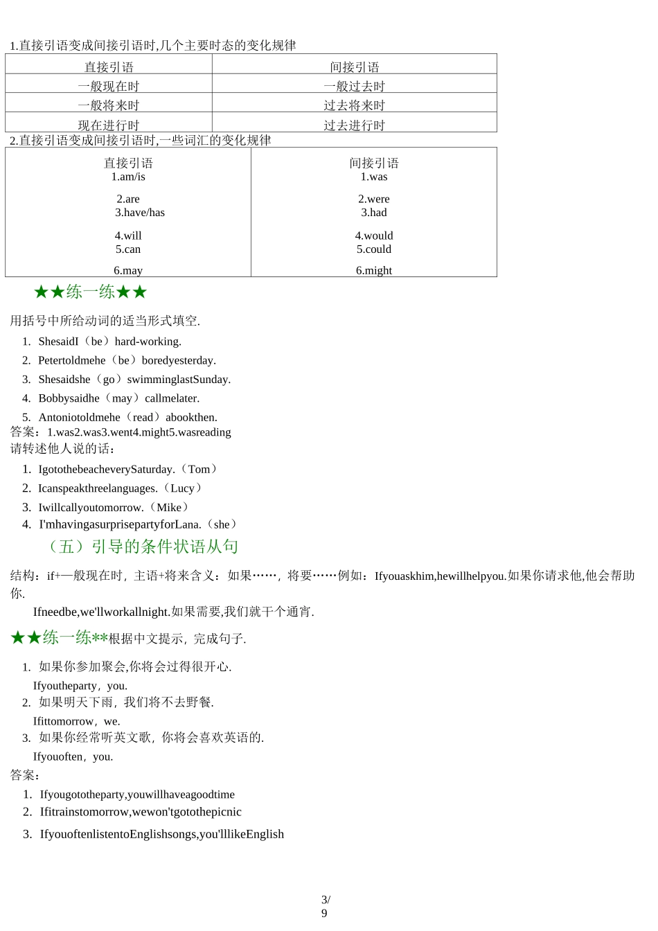 最新人教版新目标八年级上册_英语语法知识及练习_第3页