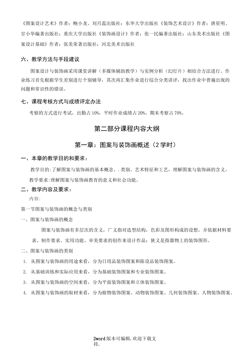 图案设计与装饰画教学大纲_第2页