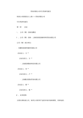 贸易有限公司可行性研究报告