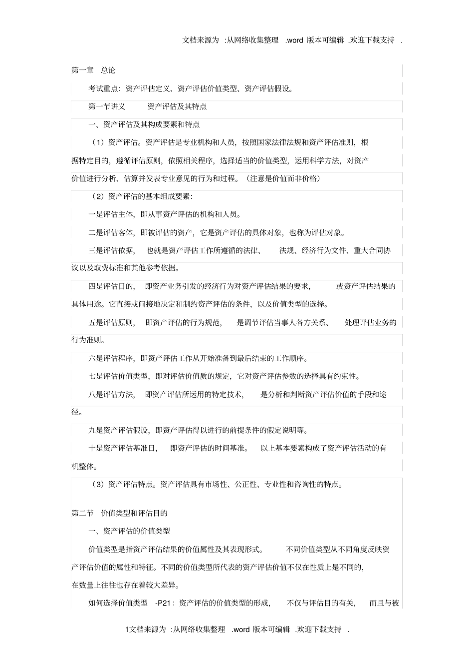 资产评价定义、资产评价价值类型、资产评价假设_第1页