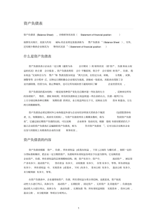 资产负债表说明
