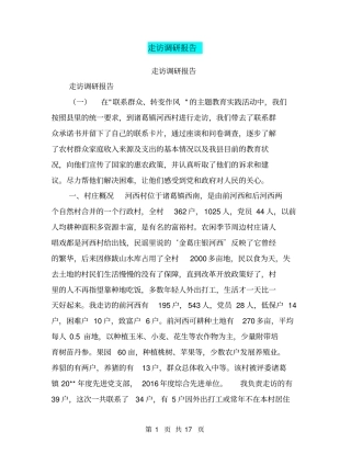 走访调研报告【可编辑版】