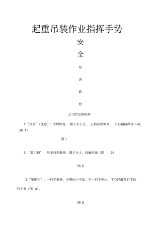 起重吊装作业指挥手势