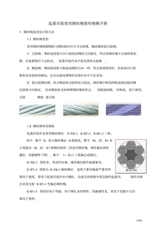 起重吊装常用钢丝绳使用便携手册