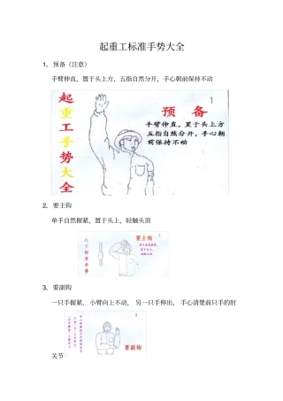 起重工标准手势大全