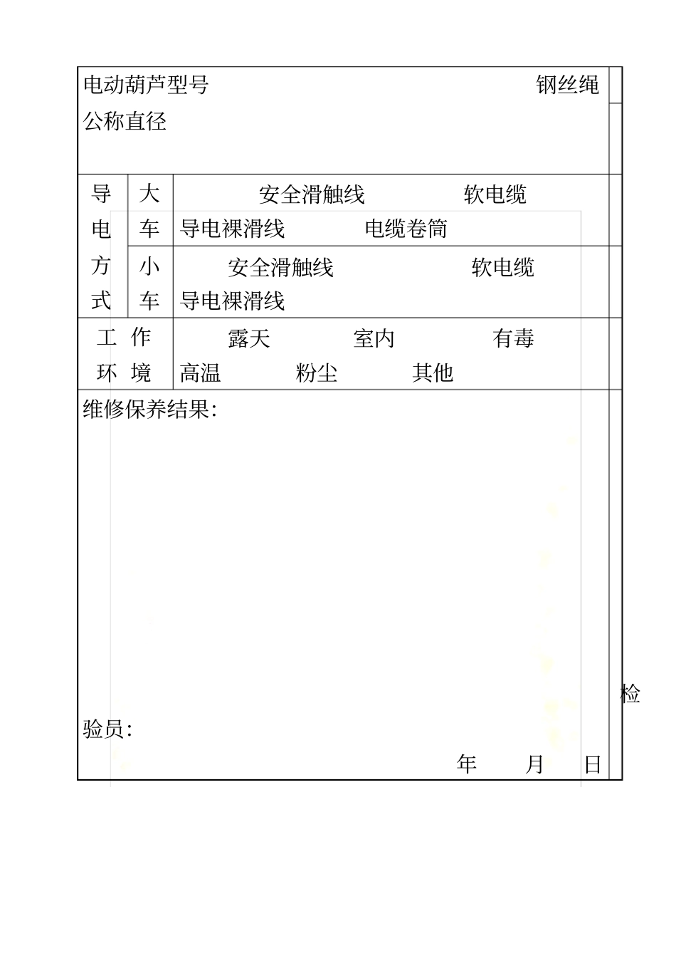 起重机维修保养内容表格_第3页