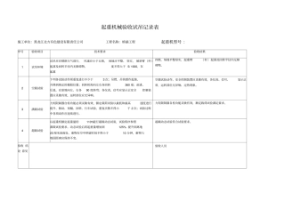 起重机试吊记录表
