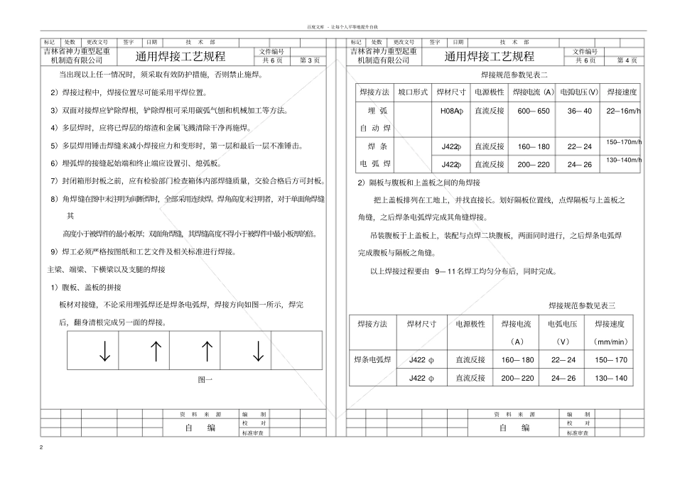 起重机通用焊接工艺规程_第2页