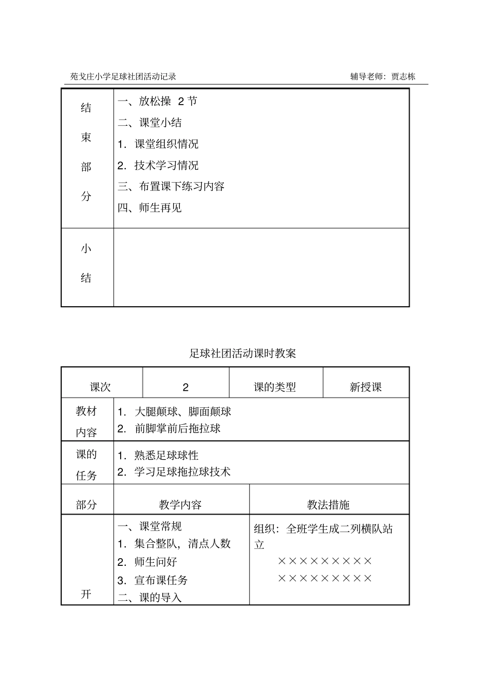 足球兴趣小组活动记录表_第3页