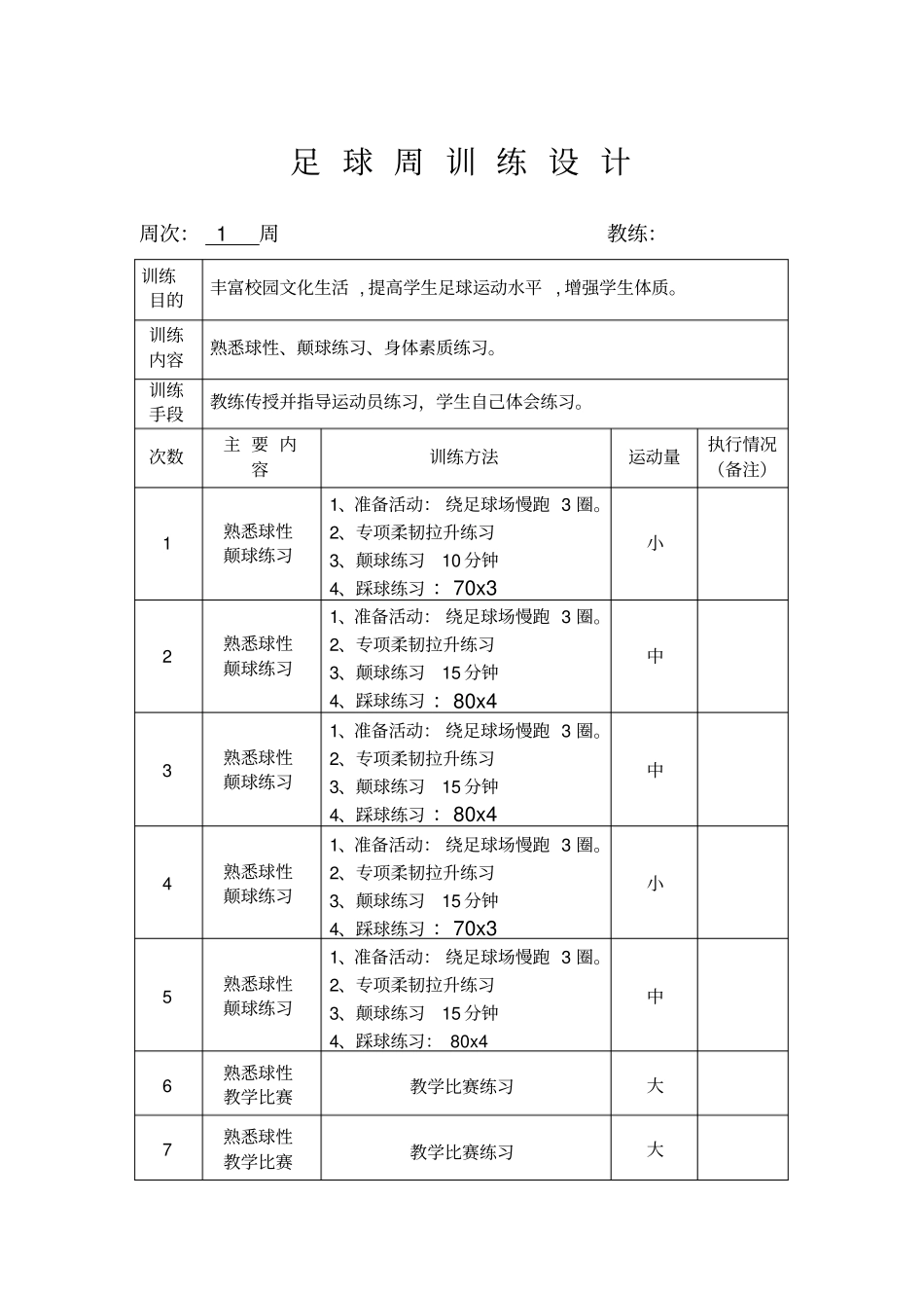 足球训练周计划_第1页