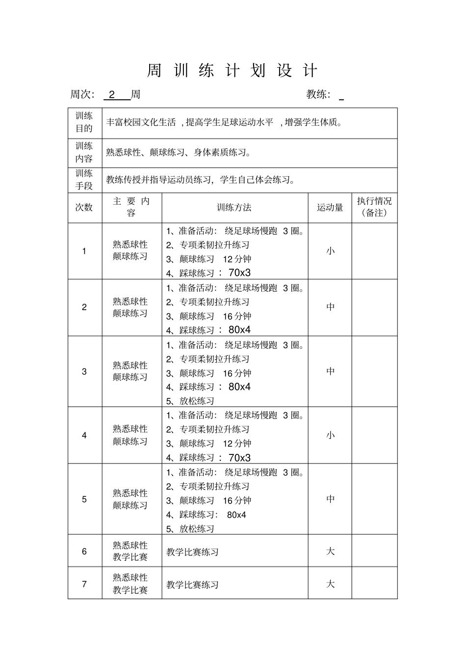 足球训练周计划_第2页