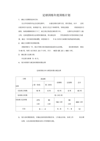 足球训练年训练计划