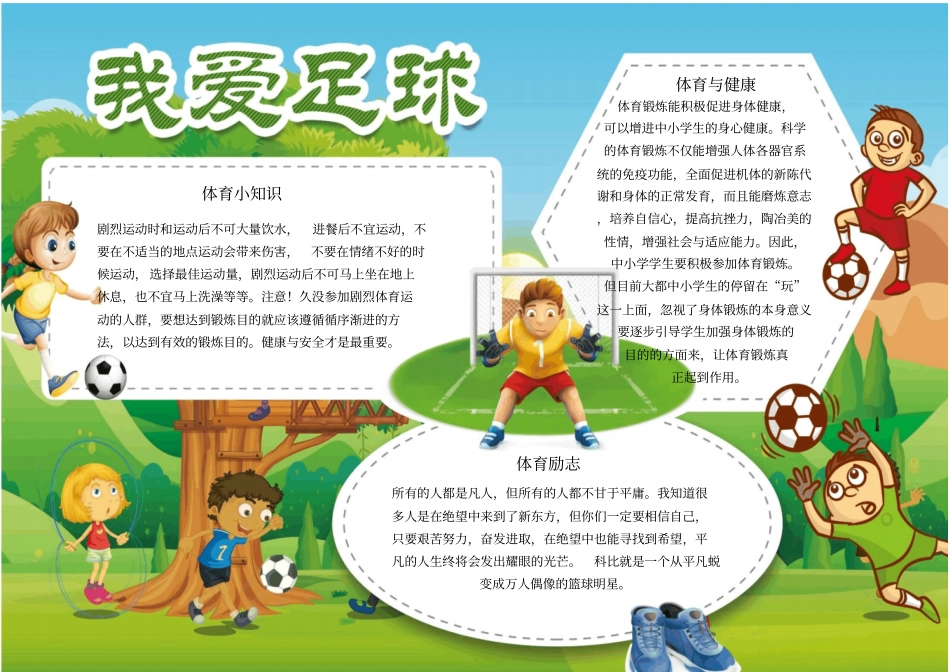 足球运动手抄报模板_第1页