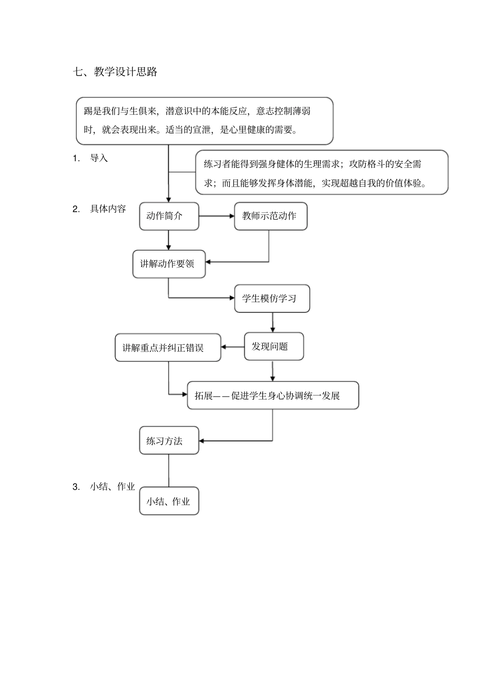 跆拳道教学——前踢教学设计_第3页