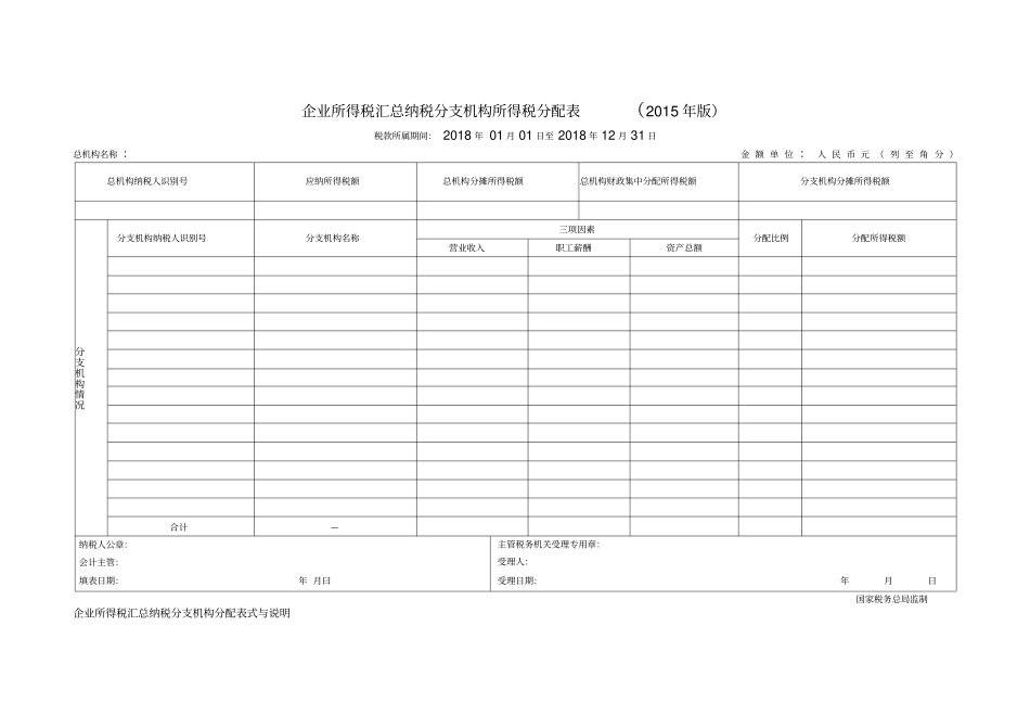 跨地区经营汇总纳税企业的分支机构年纳税申报表_第3页