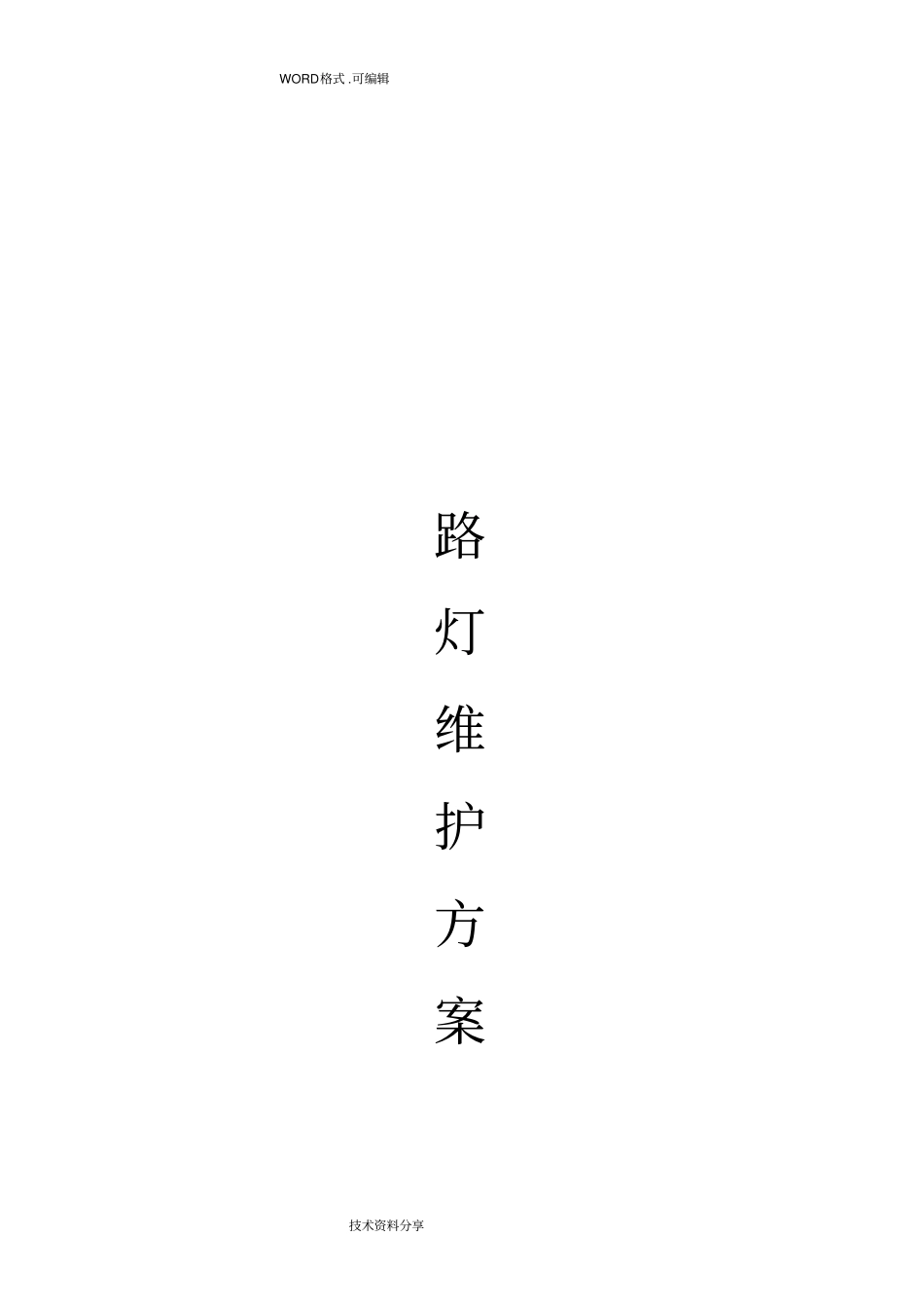 路灯维护方案说明_第1页