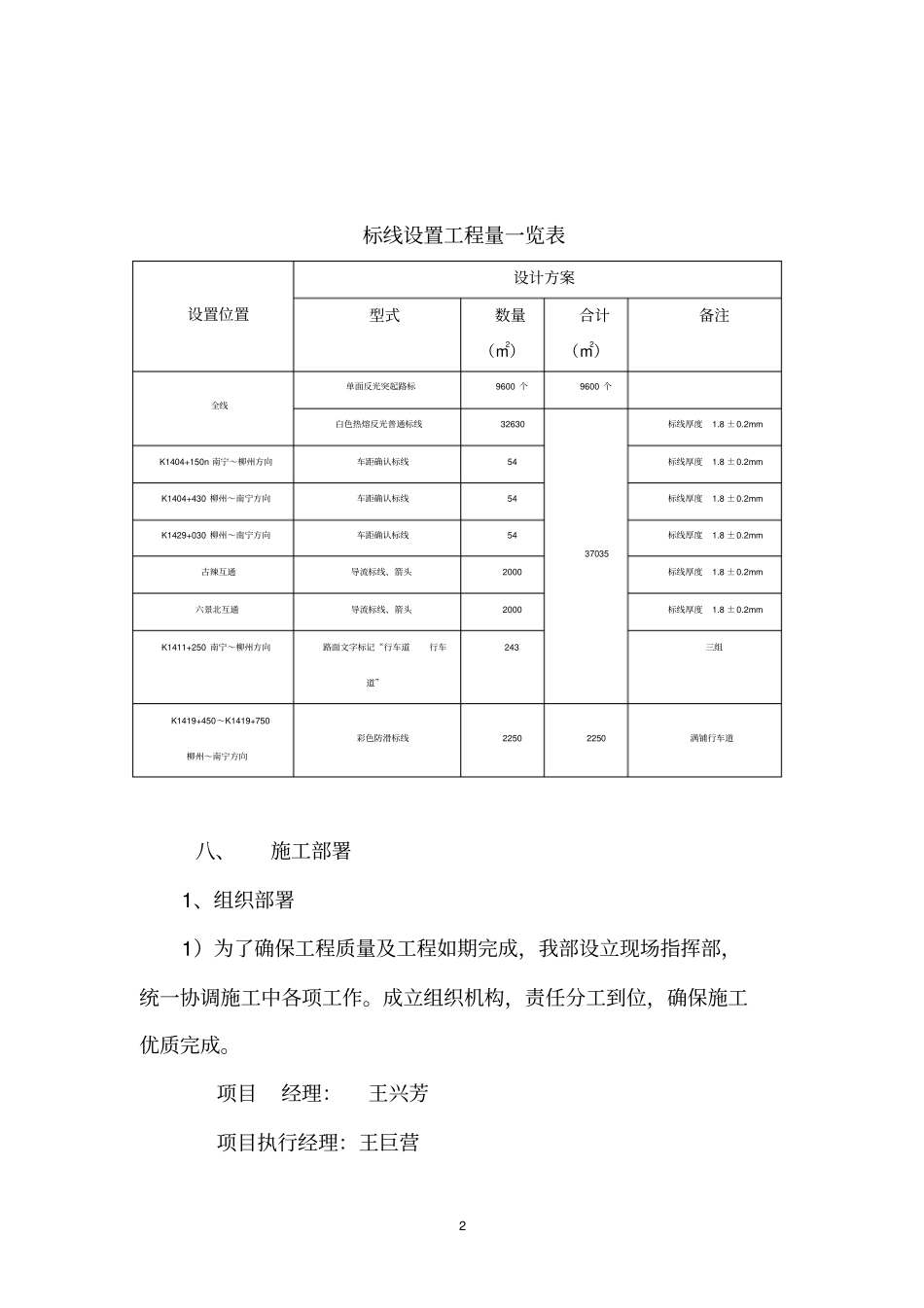 路面标志标线施工方案汇编_第2页