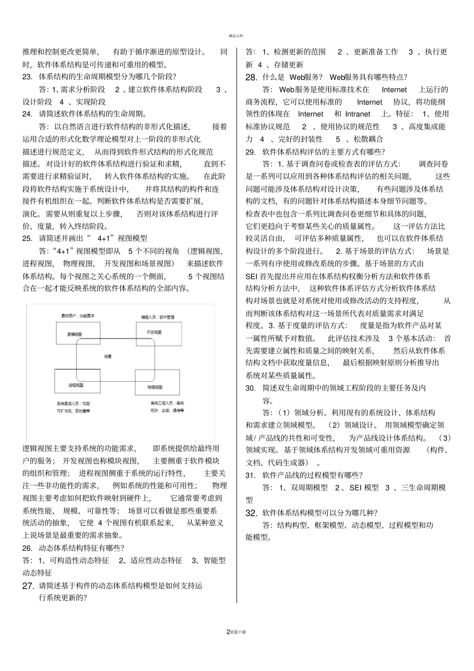 软件体系结构简答题_第2页