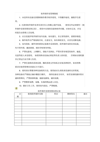 软件制作室管理制度