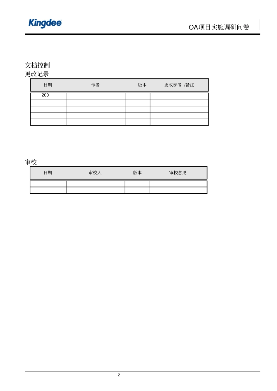 软件实施调研问卷-OA081007讲解_第2页