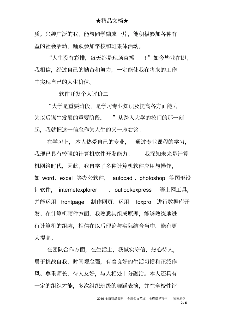 软件开发个人评价_第2页