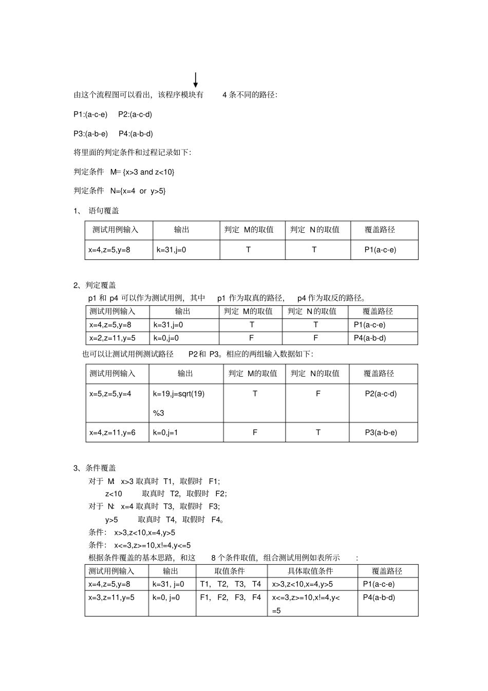 软件测试-白盒测试用例练习题_第2页