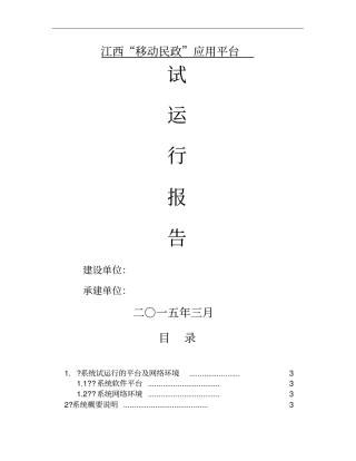 软件系统试运行报告